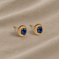 Ovale Blaue Ohrstecker