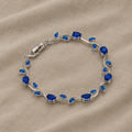 Blatt-Gliederarmband mit Kristallen