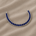 Blaues Zirkonia Tennis Silberarmband