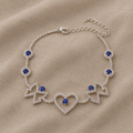 Herz- und Schmetterling-Silberarmband