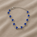 Herzförmiges Blaues Kettenarmband