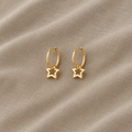 Stern Gold Creolen Ohrringe