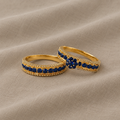 Saphir Stapelbare Goldring-Set