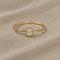Zeitgenössischer Zirkonia Minimalistischer Ring