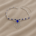 Blaues Quasten-Kristallarmband