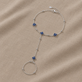 Blaues Kleeblatt Fingerkettenarmband