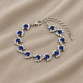 Blaues Kristall-Gliederarmband