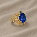 Blatt Ranken Kristall Ring