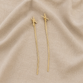 Minimalistische Kreuz Quasten Ohrringe