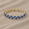Geometrisches Saphir-Goldarmband