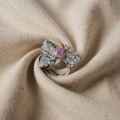 Glitzernde Blumenblatt Ring