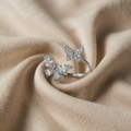 Weißgold Doppel-Schmetterling Zirkonia Ring