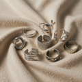 Vintage gedrehte Ringsets aus Weißgold