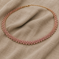 Halskette mit Rosenquarz | Gold