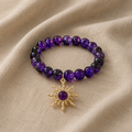 Amethystarmband mit Sonnenstrahlenmotiv