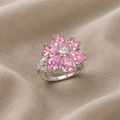 Blumen-Statement-Ring mit Zirkonia