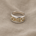 Boho zweifarbiger Zirkonia-Ring