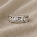 Chunky Zirkonring mit Zirkonia-Pavé
