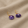 Facettierte geometrische Amethyst-Ohrringe