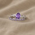 Geflochtene Amethyst-Ringe, Set