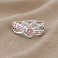 Glitzernder Herzring mit Zirkonia