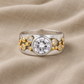 Zweifarbiger gelber Zirkonia-Ring