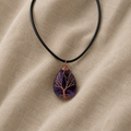 Halskette mit Lebensbaum und Amethyst