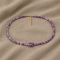 Handgefertigte Amethyst-Perlen-Choker