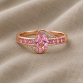 Majestätischer rosa Zirkonia-Ring
