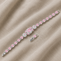Schimmerndes rosa Zirkonia-Armband