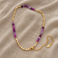 Zeitlose Halskette mit Amethystperlen