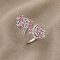 Zeitloser rosa Statement-Ring