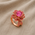 Ausgefallener rosa Blumenring