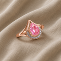 Feiner rosa Tropfenring