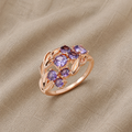 Violetter Perlencluster-Ring