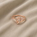 Zirkon roségoldfarben Kreuz-Kristall-Ring